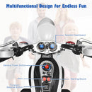 White 3-Wheel Chopper Trike Motorcycle for Kids with Headlight and Horn