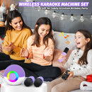 Mgaolo Compact Karaoke System for All Ages, Wireless Bluetooth Purple with Dual Microphones