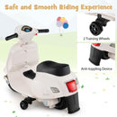 Costzon Vespa-Inspired Ride-on Scooter for Toddlers with Training Wheels, White