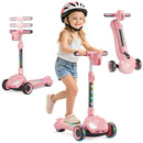 Kid-Friendly Electric Scooter with Triple LED Wheels, Safe 5MPH Speed, and LCD Display