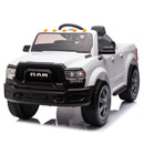RAM 2500 White Electric Pickup Truck for Kids with Remote Control and 3 Speed Options