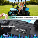 24V 4WD Blue Kids Golf Cart Ride-On with Remote Control, LED Lights, Sounds, and Two Seats