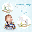 Wooden Rocking Horse Ride-On Toy with Safety Class for Toddlers 1-3 Years