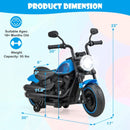 Blue Kids Electric Motorcycle Featuring Training Wheels and LED Headlights