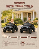 12V Kids Electric Jeep with Remote Control, Bluetooth, and LED Lighting