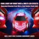 Illuminated Transforming RC Car for Boys Aged 3-12 with Web Hood and Underbody Lights