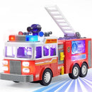 JOYIN Interactive LED Fire Truck with Projections and Sirens, Bump and Go Action