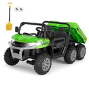 Electric Green 2-Seater Dump Truck for Big Kids - 24V Ride-On Toy