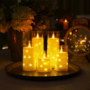 GlowInspire Remote-Controlled White LED Pillar Candles with Flickering Effect