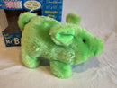 Westminster 1998 Animated Green Plush Pig Toy - Mr. Bacon with Sound
