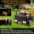 24V Electric Dump Truck for Kids, Two-Seater Ride-On Vehicle with Remote Control and 4WD Motors