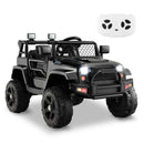12V Electric Ride-On Truck for Kids with Remote Control, Music, and Lights - Black