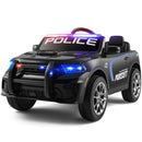 12V Electric Police Car for Kids with Dual Speed, LED Lights, Remote Control, Music, and Horn