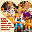 Gfilay Interactive Dancing Turkey Hat with Animated Drumsticks