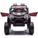 Black 24V 400W Kids UTV Ride-On Car with Parental Remote and Four-Wheel Suspension LED