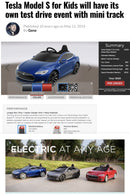 Blue Radio Flyer Mini Tesla Model S for Kids with Charger and Battery, Brand New