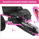 Honeyjoy Pink Pedal Go Kart for Kids with Adjustable Seat and Four Wheels