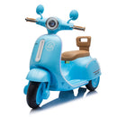 12V Electric 3-Wheel Motorcycle Scooter for Kids with Bluetooth and LED Lights in Blue
