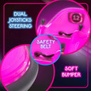 Pink LED Bumper Car for Kids – 6V Ride-On Toy with 360° Spin and Rechargeable Battery