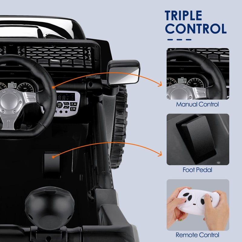 Electric Kids Ride-On Jeep Car with 12V/24V Power Wheels, Music, and Remote Control