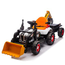 24V Electric Ride-On Tractor Toy for Kids with 4-in-1 Construction Tools