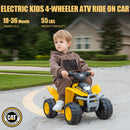 CAT 6V Yellow Toddler Electric ATV Quad with Foot Pedal Control