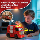 Interactive Red Fire Truck Toy for Toddlers 1-4 with Lights