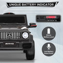 12V Black Ride-On Car for Kids with Remote Control, LED Lights, Music, and Soft Start