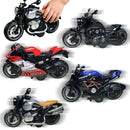 Set of 4 Pull-Back Motorcycles for Children with Sound and Light Features, 1:12 Scale Die-Cast Toys