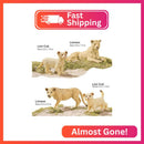 THINKBAY 6-Piece Lion Family Figurine Set, African Wildlife Play Figures