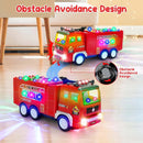 Musical Fire Truck Toy with 4D LED Lights and Automatic Bumping Action