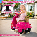3-Wheel Electric Scooter for Kids with LED Lights and Bluetooth in Rose Red, Suitable for Ages 3-6