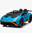 Lamborghini Huracan Sto 24V Electric Drift Car for Kids with LED Lights and Speeds up to 5.59 MPH