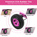 Honeyjoy Pink Pedal Go Kart for Kids with Adjustable Seat and Four Wheels