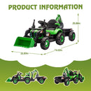 24V Children's Ride-On Tractor with Excavator, Dump Wagon, 3-Speed Settings, and Parental Control