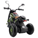 Green 3-Wheel 6V Electric Motorcycle Toy for Kids with Colorful Lights and Music