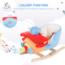 Children's Wooden Rocking Horse Plane Chair with Lullaby and Safety Belt