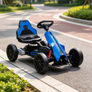 Blue 12V Electric Go Kart for Kids Featuring EVA Tires