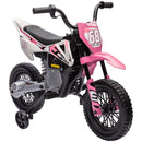 12V Pink Kids Motorcycle with Twist Grip Throttle and Rear Suspension