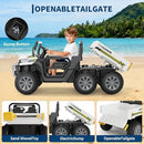 White 24V Dual-Seater Electric Dump Truck for Young Adventurers