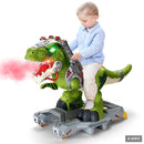 Dinosaur Push Ride-On Toy Car for Kids with Lights, Music, and Smoke Effects