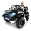 Electric Black 24V Ride-On Car with Bluetooth, LED Lights, and Horn