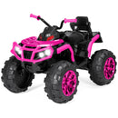 12V Pink Kids' Ride-On ATV Quad Car with Bluetooth Audio and LED Lights 3.7mph