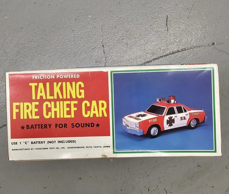 Vintage Talking Fire Chief Car with Original Box Complete and Working Condition