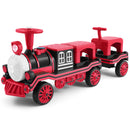 Red 2-Seater Electric Kids Train with Carriage, 12V, 2 Speed, Music, and Lights