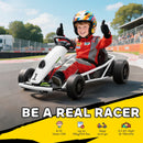 White 24V Electric Drift Go Kart for Children Aged 8 to 12 with Dual Speed Options