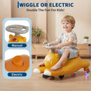 12V Electric Wiggle Car for Kids - 2-in-1 Ride-On and Swing Toy with 2 Speed Options and 360° Steering
