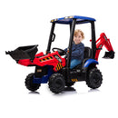 12V Kids Excavator Ride-On Toy with Front Loader and Digger Features