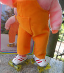 Vintage Pink Rabbit Roller Skates Toy for Easter Fun