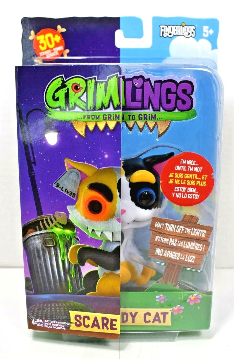 Interactive Fingerlings Grimlings Scaredy Cat Toy with Expressive Animations